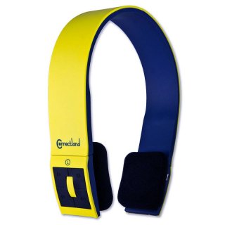 Syba CL-AUD23038 Yellow Headband Stereo Bluetooth v2.1 Headset & Mic