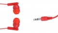 Stereo Earbuds 3.5mm, Silicone Tips, 45 Inch Length, Red