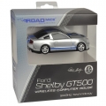 3-Button Road Mice Ford Mustang GT500 24Ghz Wireless USB Optical Scroll Mouse (Silver/Blue Stripes)