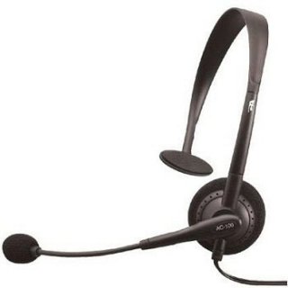 Cyber Acoustics AC-100B 3.5mm Monaural Headset with Boom Mic
