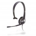 Cyber Acoustics AC-104 Mono Headset with Microphone & Y-Adapter (Gray)