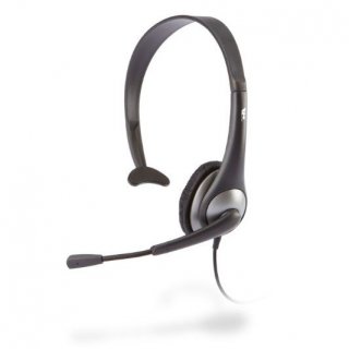 Cyber Acoustics AC-104 Mono Headset with Microphone & Y-Adapter (Gray)