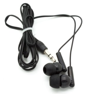 Stereo Earbuds 3.5mm, Silicone Tips, 45 Inch Length, Black