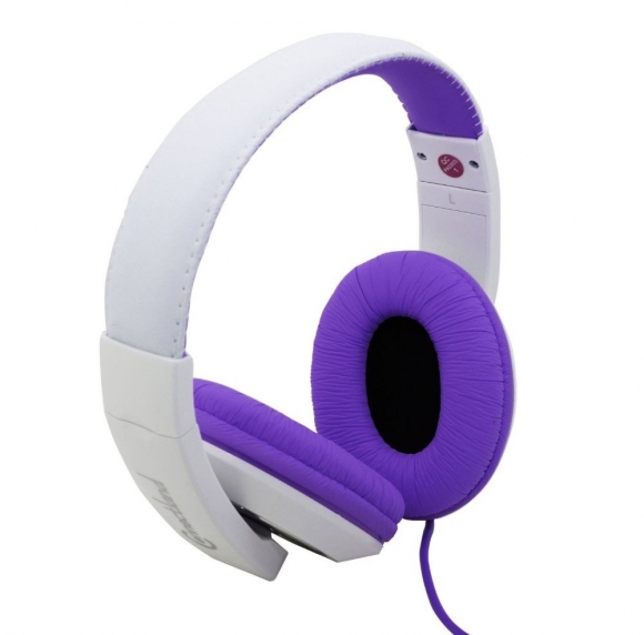 Syba Over-the-Head DJ-Style Headphones (White/Purple)