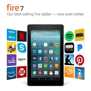 Fire 7 Tablet with Alexa 7 Display, 8 GB, Black
