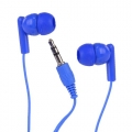 Stereo Earbuds 3.5mm, Silicone Tips, 45 Inch Length, Blue