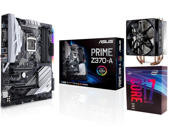 Intel i7-8700K and Asus Prime Z370-A w/ CPU Cooler, CPU and Motherboard Combo