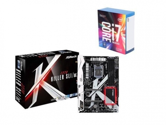 Intel i7-7700K Quad-Core 4.2 GHz LGA1151 Desktop Processor, ASRock Z270 KILLER SLI/AC Intel Z270 HDMI USB 3.1 ATX Motherboard Combo