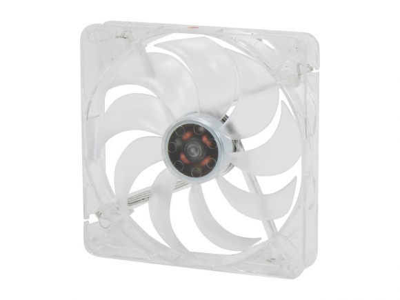 Rosewill RFTL-131409R - 140mm Computer Case Cooling Fan with LP4 Adapter - Transparent Frame & 4 Red LED Lights Fluid Dynamic Bearing,