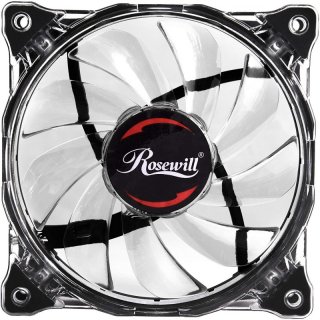 Rosewill RFA-80WL - 120mm CULLINAN Computer Case Cooling Fan with LP4 Adapter - Semi-Transparent Frame & White LED Lights