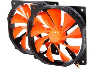 XIGMATEK XOF-F1255 120mm FCB (Fluid Circulative Bearing) 120mm Xiggy Orange Case Fan 2-Pack