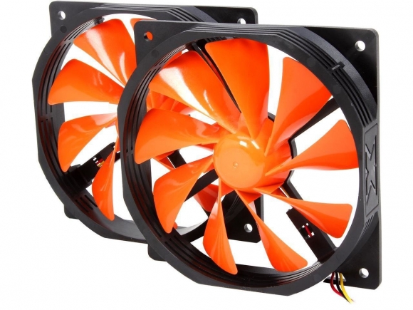 XIGMATEK XOF-F1255 120mm FCB (Fluid Circulative Bearing) 120mm Xiggy Orange Case Fan 2-Pack