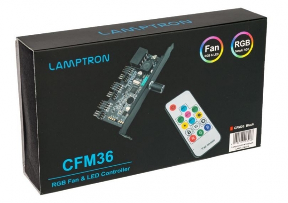 Lamptron CFM36 Fan and RGB LED Controller for PCI Slot - Black
