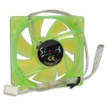 BattleBorn UV Reactive Green 80mm Sleeve Bearing Blue LED 3-pin Case Fan