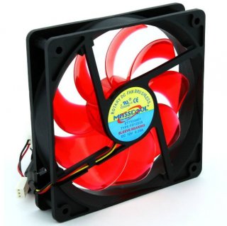 Masscool FDV12025L1L34 25.0 dBA 3/4-Pin 120mm Case Fan (Red)