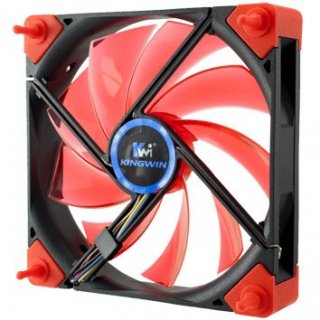 Kingwin DB-124 Duro Bearing 120mm Red Blade / White LED Case Fan