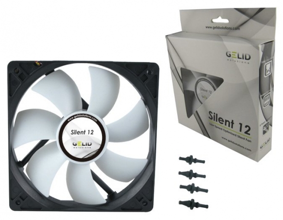 GeLid Silent12 120mm 20.2dBa Low Noise Case Fan (White)