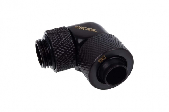 Alphacool Eiszapfen 13/10mm Compression Fitting 90° Rotatable G1/4 - Deep Black