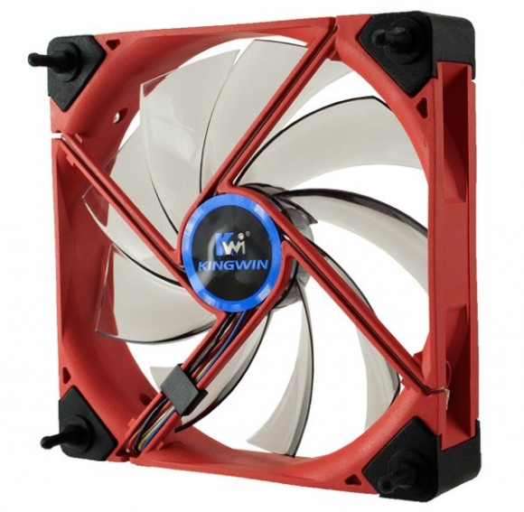 Kingwin DB-122 Duro Bearing 120mm Red Frame / White LED Case Fan