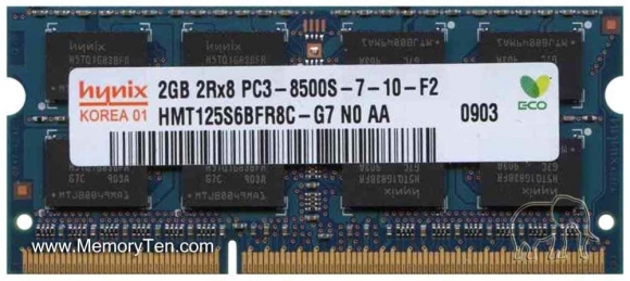 Hynix 2GB PC3-8500 DDR3-1066MHz Non-ECC Unbuffered CL7 204pin HMT125S6BFR8C-G7