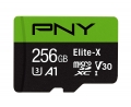 PNY 256GB Elite-X microSDXC UHS-I/U3 Class 10 Memory Card with Adapter Speed Up to 100MB/s (P-SDU256U3100EX-GE)