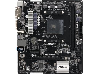 ASRock B450M-HDV AM4 AMD B450 SATA 6Gb/s USB 3.1 HDMI Micro ATX AMD Motherboard