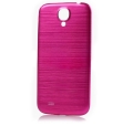 Metallic Brushed Back Cover for Samsung Galaxy S4 i9500 Pink w/ White Border