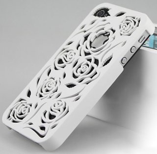 Hollow Rose Case for iPhone 4/4G/4S (White)