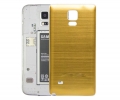 Metallic Brushed Back Cover for Samsung Note 4 Gold w/ White Housing