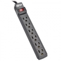 Tripp Lite PS66B Power Strip 6 Outlet NEMA 5-15R AC 6 ' Cord 5-15P Black Housing