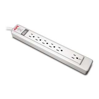 APC P6N 4 Foot 6 Outlets 1080 Joules Surge Suppressor with Ethernet and Phone Line Protection