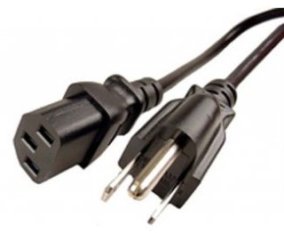 BattleBorn Universal 3-Prong PC Power Cable for Systems, Monitors, and Printers - 4 Foot