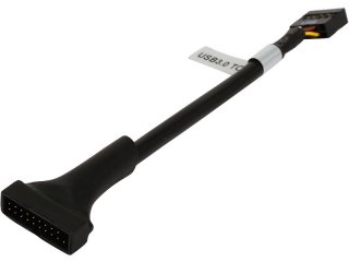 Coboc U319FU29M-6 6in USB 2.0 motherboard female header to USB 3.0 20-pin Male Adapter Cable, F/M Female to Male