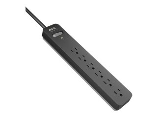 APC Essential SurgeArrest PE66, 6 Outlets, 6 Foot Cord, 120V, Black