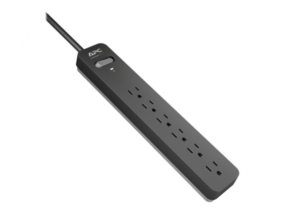 APC Essential SurgeArrest PE66, 6 Outlets, 6 Foot Cord, 120V, Black