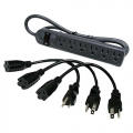 C2G 39995 6-Outlet Surge Suppressor with 3 x 1 Foot Extension Cords