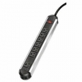 Fellowes 99089 7-Plug Metal Power Strip with 12 Foot Cord