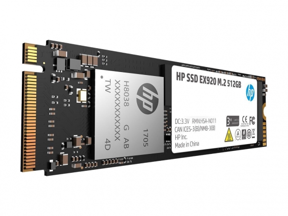 HP EX920 M2 512GB PCIe 3.0 x4 NVMe 3D TLC NAND Internal Solid State Drive (SSD) 2YY46AA#ABC