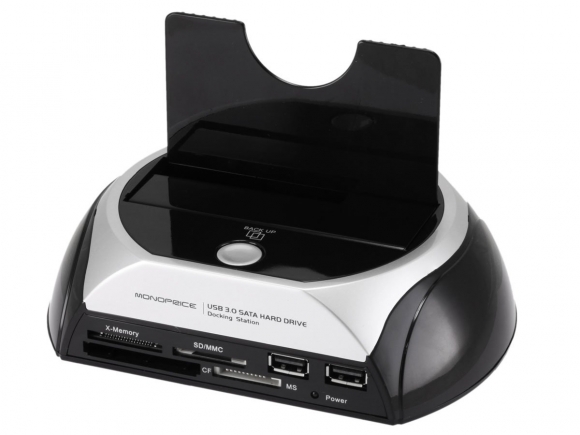 Monoprice 8078 SATA Hard Drive USB 3.0 Docking Station w/ Card Reader & Hub