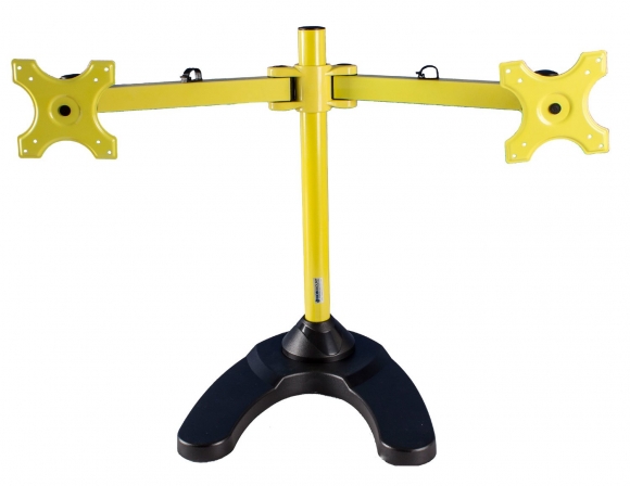 MonMount Yellow Dual LCD Monitor VESA Compatible Stanging Mount