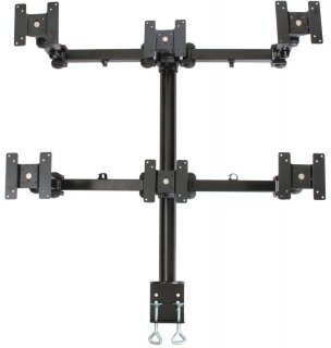 MonMount LCD-2000B Premium 6-Screen Full Adjustable LCD Monitor Stand - Desk Clamp Style