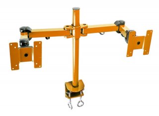 Dual Lcd Monitor Stand Desk Clamp Holds Up To 24" Lcd Monitors - Lcd-194O - Orange Color