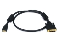 MonoPrice 2661 3 Foot 28AWG High Speed HDMI to Adapter DVI Cable with Ferrite Cores, Black