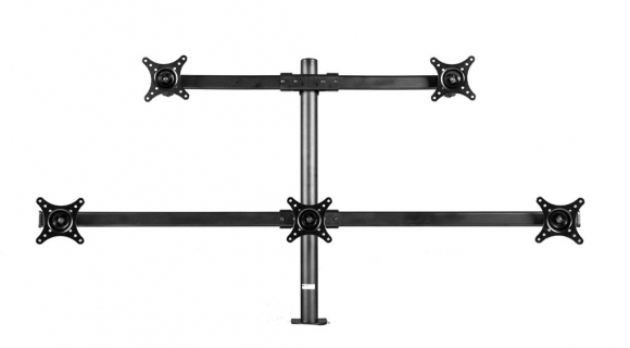 MonMount Curve-F-Clamp Penta LCD Monitor mount with desk clamp