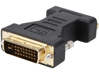 Coboc EA-AD-DVI2VGA-MF Black Color Dual Link DVI-I Male to VGA Female Analog Video Adapter,Gold Plated,M-F