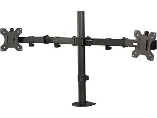 Rosewill RMS-17001 13 to 32 in Dual Arm Desk Mount - Max. Load 17.6 lbs. Swivel and Rotate, VESA 75x75, 100x100mm, Black