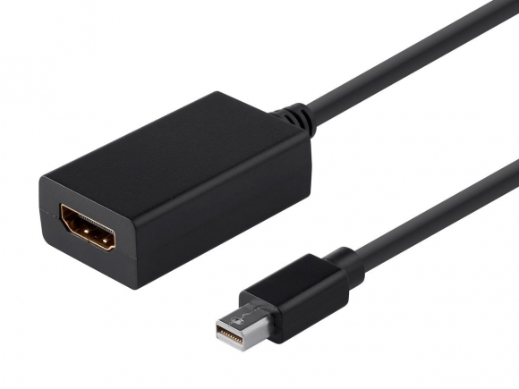 Monoprice Mini DisplayPort 1.1 to HDMI Adapter with Audio Support, Black 12742