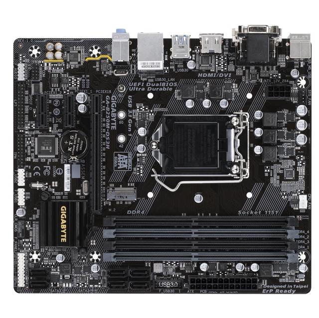 Intel Core i7 7700K + Gigabyte GA-B250M-DS3H Motherboard, Fan, and CPU Combo Kit