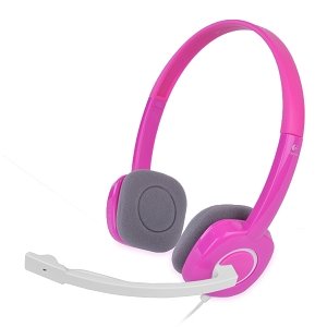 Logicool H150 Wired Stereo Headset w/Boom Microphone (Fuchsia Pink) 981-000375 BULK