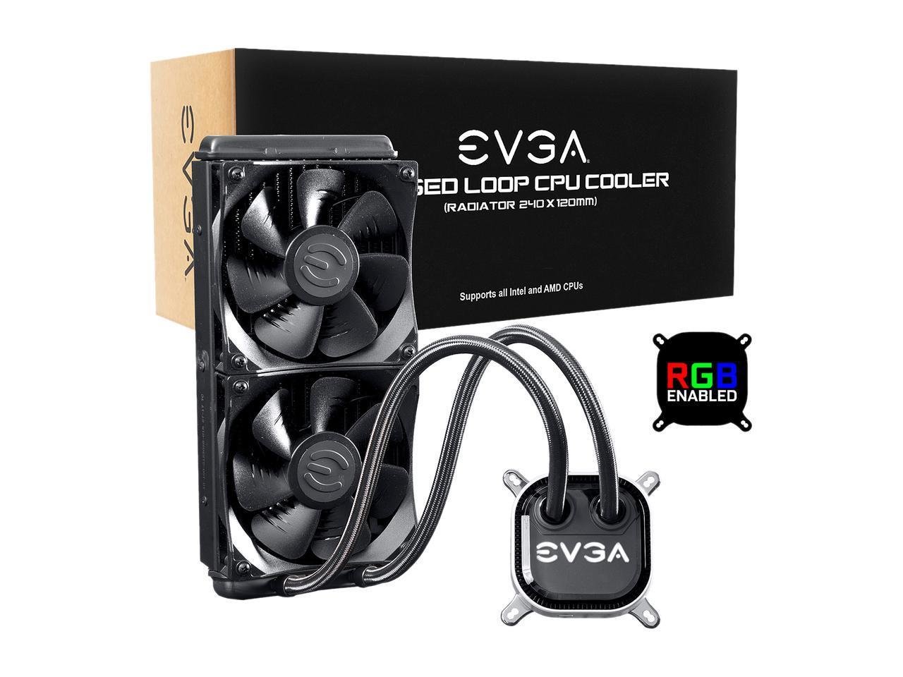 EVGA CLC 240 Liquid/Water CPU Cooler 400HYCL24V1, 240mm Radiator